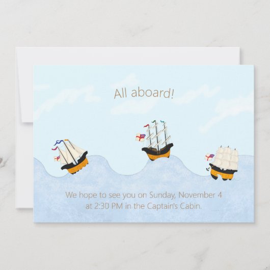 Schepen op de rollende zee Naar maat gemaakte Kaart (Voorkant)