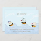 Schepen op het Rolling Zee Nautical gepersonalisee Kaart (Voorkant / Achterkant)