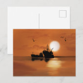 Schepen op zee briefkaart (Voorkant / Achterkant)