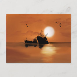 Schepen op zee briefkaart