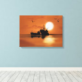 Schepen op zee canvas afdruk (Insitu (Houten vloer))