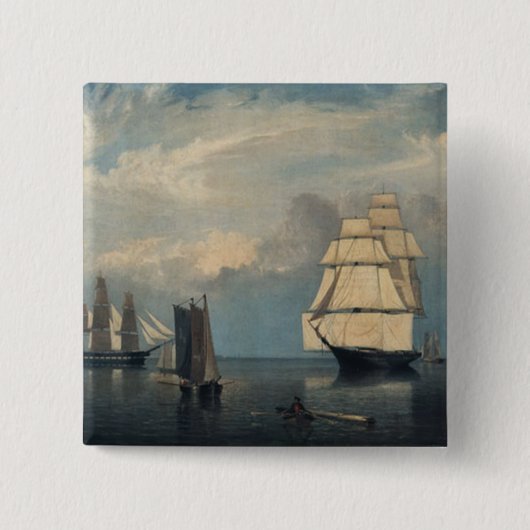  schepen Salem Harbour Vierkante Button 5,1 Cm (Voorkant)