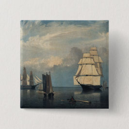 schepen Salem Harbour Vierkante Button 5,1 Cm