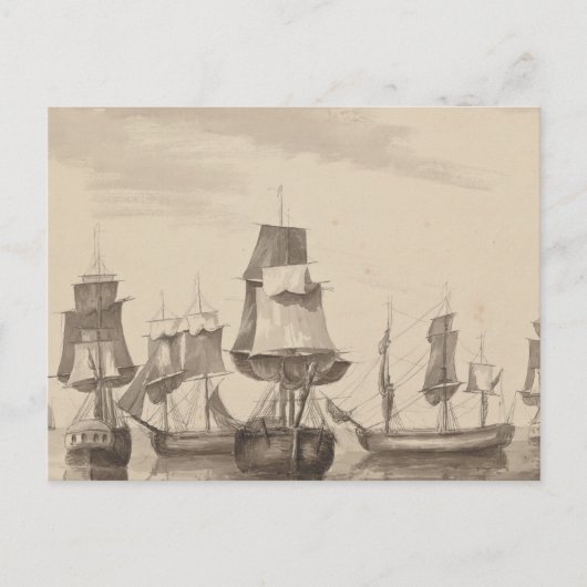 Schepen van 26 juni 1776 briefkaart (Voorkant)