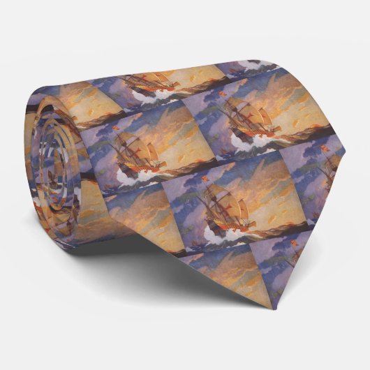 Schepen van Christoffel Columbus bij zee door N.C. Stropdas (Opgerold)