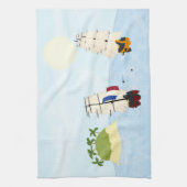 Schepen vechten bij Zee nabij Tropical Island Theedoek (Verticaal)