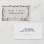 schepen voor de visserij op zee oceaan visitekaart visitekaartje (Voorkant / Achterkant)