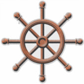 Schepen Wiel Helm Nautisch Ontwerp Sticker (Voorkant)