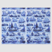  SCHEPEN, ZEEVAARTUIGEN, marineblauw Tissuepapier (Voorkant)