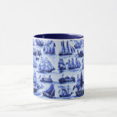 SCHEPEN, ZEEVAARTUIGEN, Navy Blue Nautical Mok (Midden)