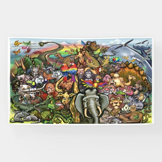 Scheppen en dieren spandoek (Horizontaal)