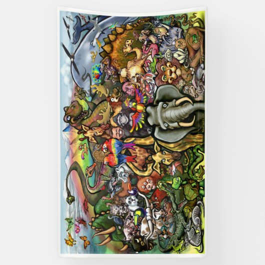 Scheppen en dieren spandoek (Verticaal)