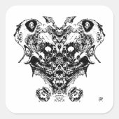 Scheppen (gezicht als fantasie) vierkante sticker (Voorkant)