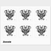 Scheppen (gezicht als fantasie) vierkante sticker (Vel)