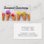 Scheppen ijs in een hoorntje visitekaartje (Voorkant / Achterkant)