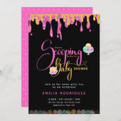 Scheppen omhoog Liefde Ijs Creme Baby Meisje Douch Kaart (Voorkant / Achterkant)