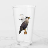 Scheppende caracara-vogelschilderij cartoon glas (Achterkant)