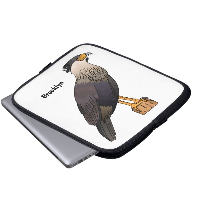 Scheppende caracara-vogelschilderij cartoon laptop sleeve (Voorkant onderkant)
