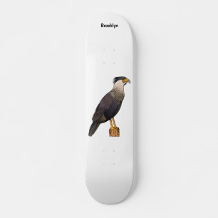 Scheppende caracara-vogelschilderij cartoon persoonlijk skateboard