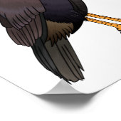 Scheppende caracara-vogelschilderij cartoon poster (Hoek)