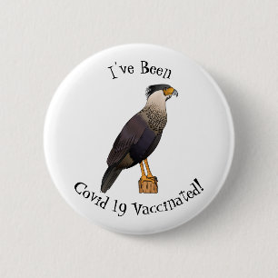 Scheppende caracara-vogelschilderij cartoon ronde button 5,7 cm