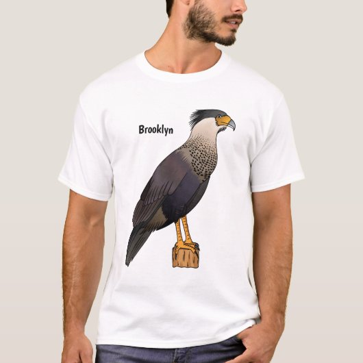 Scheppende caracara-vogelschilderij cartoon t-shirt (Voorkant)