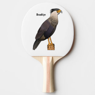 Scheppende caracara-vogelschilderij cartoon tafeltennisbatje