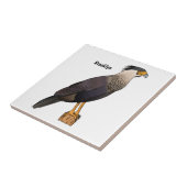 Scheppende caracara-vogelschilderij cartoon tegeltje (Zijkant)