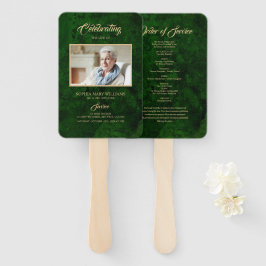 Scheppende groen- en goudkalligrafie-reeks ventila handwaaier