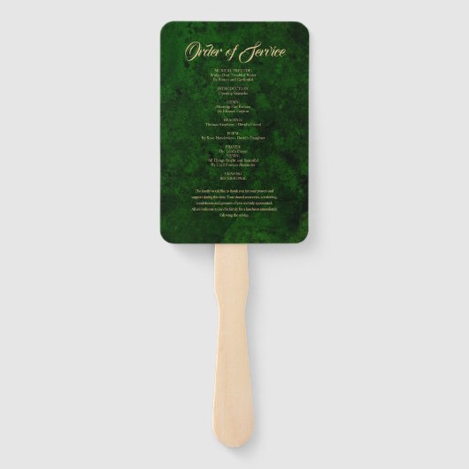 Scheppende groen- en goudkalligrafie-reeks ventila handwaaier (Achterkant)