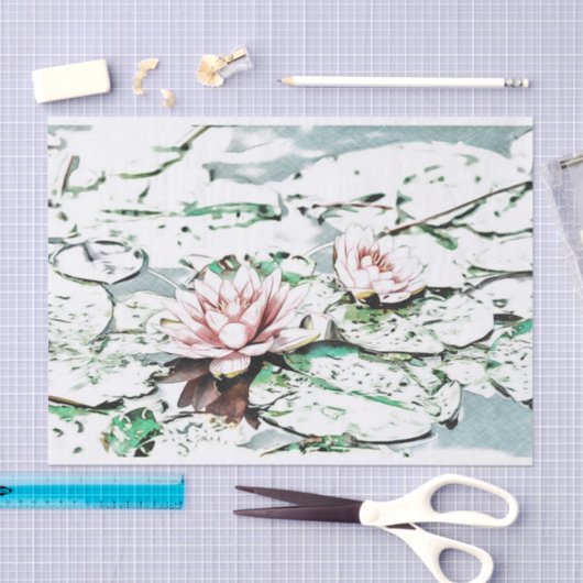 Scheppende papiervijver voor waterLily Tissuepapier (Craft)