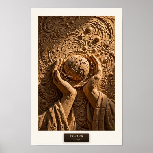 Schepping — Gepolijste Schrift Poster (Voorkant)