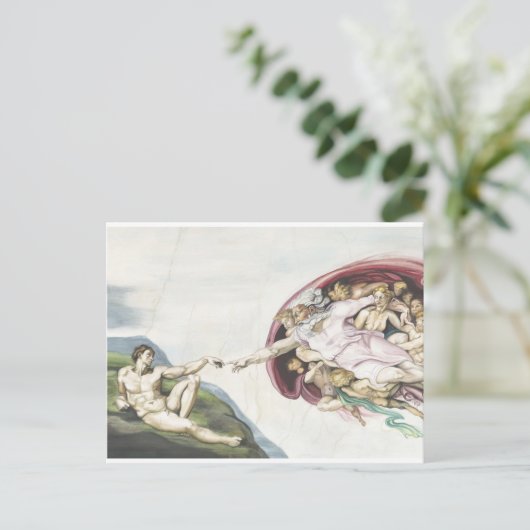 Schepping van Adam Briefkaart (Staand voorkant)