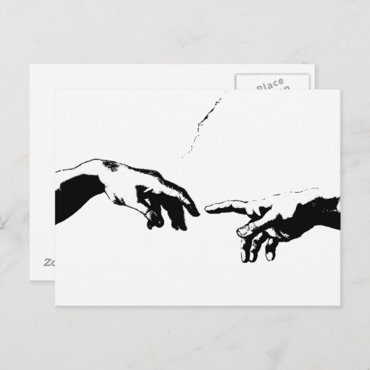 Schepping van Adam Briefkaart (Voorkant / Achterkant)