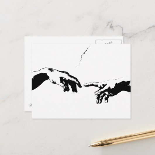 Schepping van Adam Briefkaart (Voorkant / Achterkant in situ)