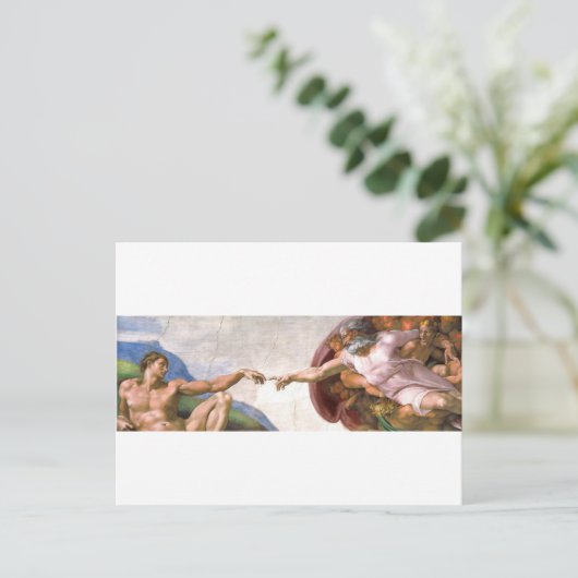 Schepping van Adam Briefkaart (Staand voorkant)