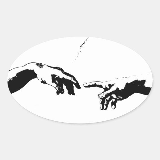 Schepping van Adam Ovale Sticker (Voorkant)