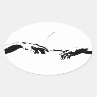 Schepping van Adam Ovale Sticker