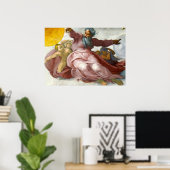 Schepping van de zon door Michelangelo Poster (Thuiskantoor)