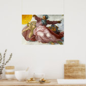 Schepping van de zon door Michelangelo Poster (Keuken)