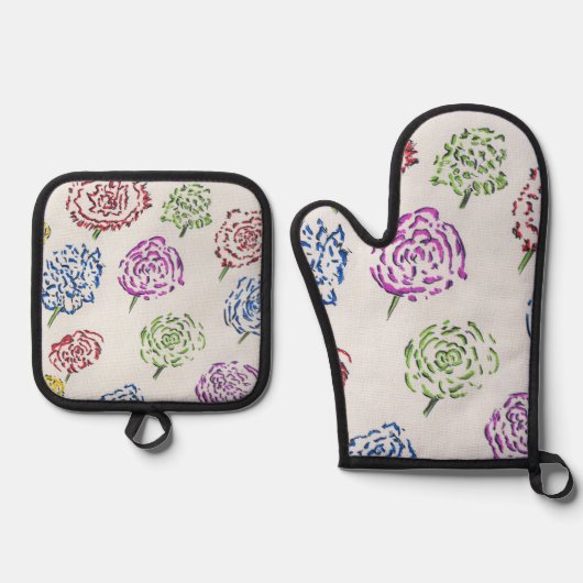 Scheppings patronen  ovenwant & pannenlap set (Voorkant)