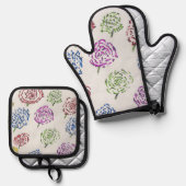 Scheppings patronen  ovenwant & pannenlap set (Voorkant / Achterkant)