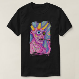 Schepsel met hoorns en iets in zijn mond t-shirt