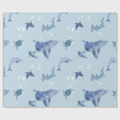 schepsels van oceaanzee cadeaupapier (Vlak)