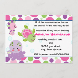 schepsels van zeeen in het kader van de zee-uitnod kaart