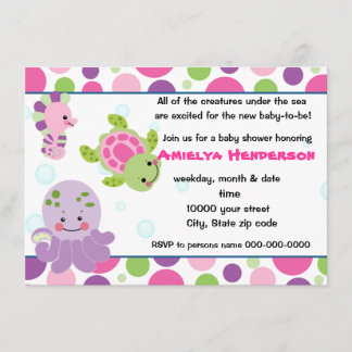 schepsels van zeeen in het kader van de zee-uitnod kaart