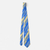 Scherben Geometrische Diagonale Gestreept Blauw Tw Stropdas (Achterkant)