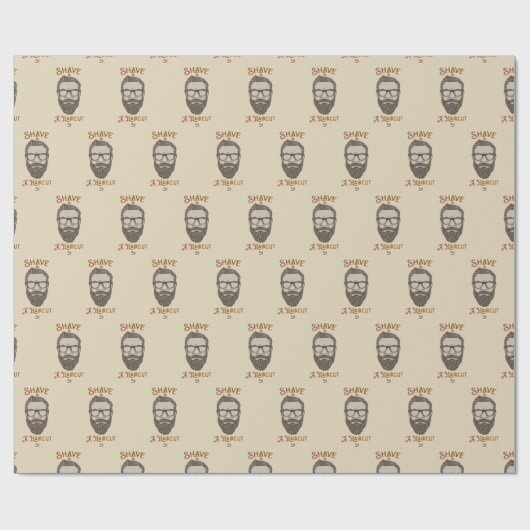 Scheren & Een Kapsel Retro Barber Shop Grafisch Ty Cadeaupapier (Vlak)