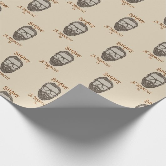 Scheren & Een Kapsel Retro Barber Shop Grafisch Ty Cadeaupapier (Hoek)