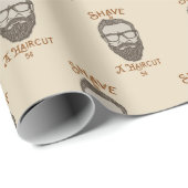 Scheren & Een Kapsel Retro Barber Shop Grafisch Ty Cadeaupapier (Rol Hoek)